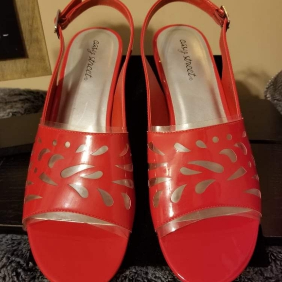 Easy street patent leather wedge sandals sz11 - Picture 2 of 8